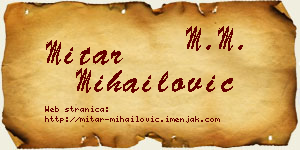 Mitar Mihailović vizit kartica